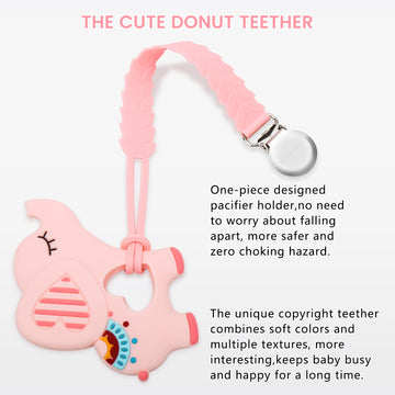 Misslili Teething Toys For Babies 0-6 6-12 Months Baby Teethers With Clip Silicone Baby Teether Toys For Boys And Girls Infant T
