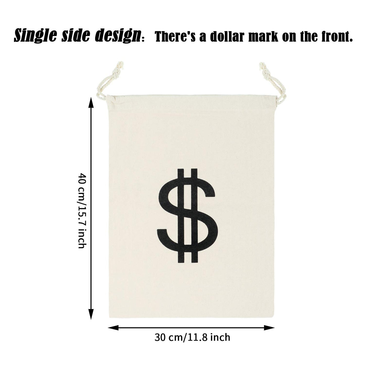 Robber Costume Set, Include 11.8x15.7inch Dollar Sign Money Bag, Black Gloves, Eye Mask for Halloween Party Pirate Thief Cosplay