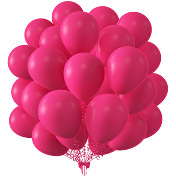 Kalor 12 Inch Hot Pink Balloons, 50 Pcs Latex Helium Balloons For Kid'S Birthday Party, Baby Shower, Wedding, Graduate Party Decorations