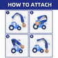 Amazingm Baby Food Grade Silicone Tractor Car Teether Toy With Pacifier Clip Holder,Teething Pain Relief Toys Gift Set For 3 Months+ Boys And Girls,Freezer Safe,Bpa Free (Blue)