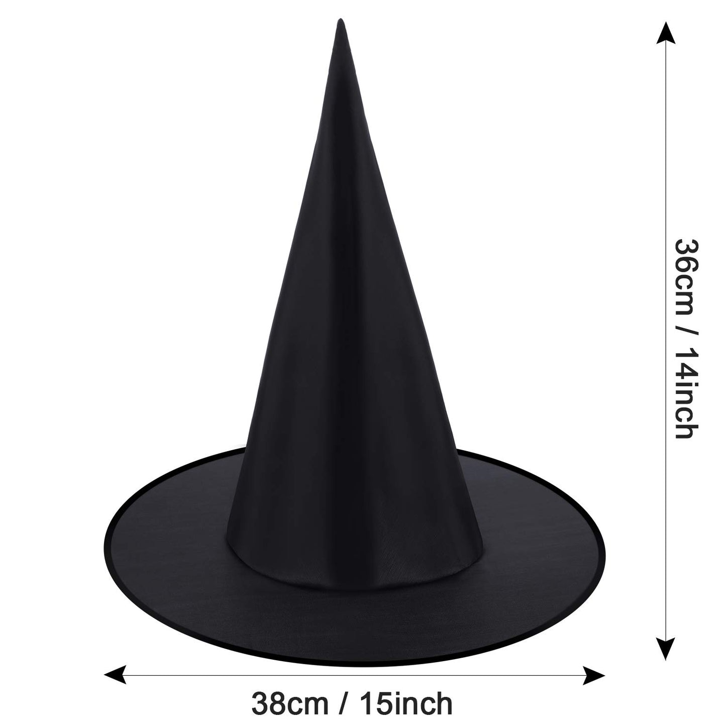 2 Packs Halloween Witch Hats Witch Costume Accessory for Halloween Party, Black