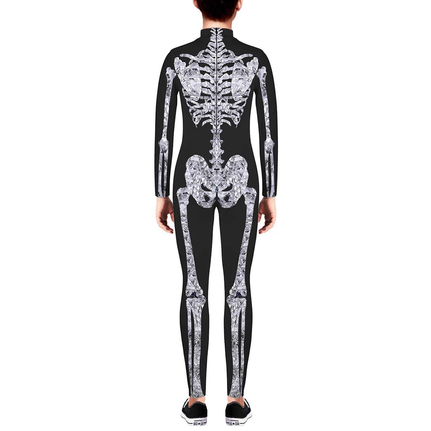 Remimi Kids Girls Halloween Skeleton Bodysuit Party Scary Cosplay Boys 3D Print Bone Skull Bodysuit Outfit Diamond L