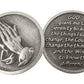 Silver Tone Serenity Prayer Praying Hands Pocket Prayer Token Medal, 1 1/8 Inch by WJH