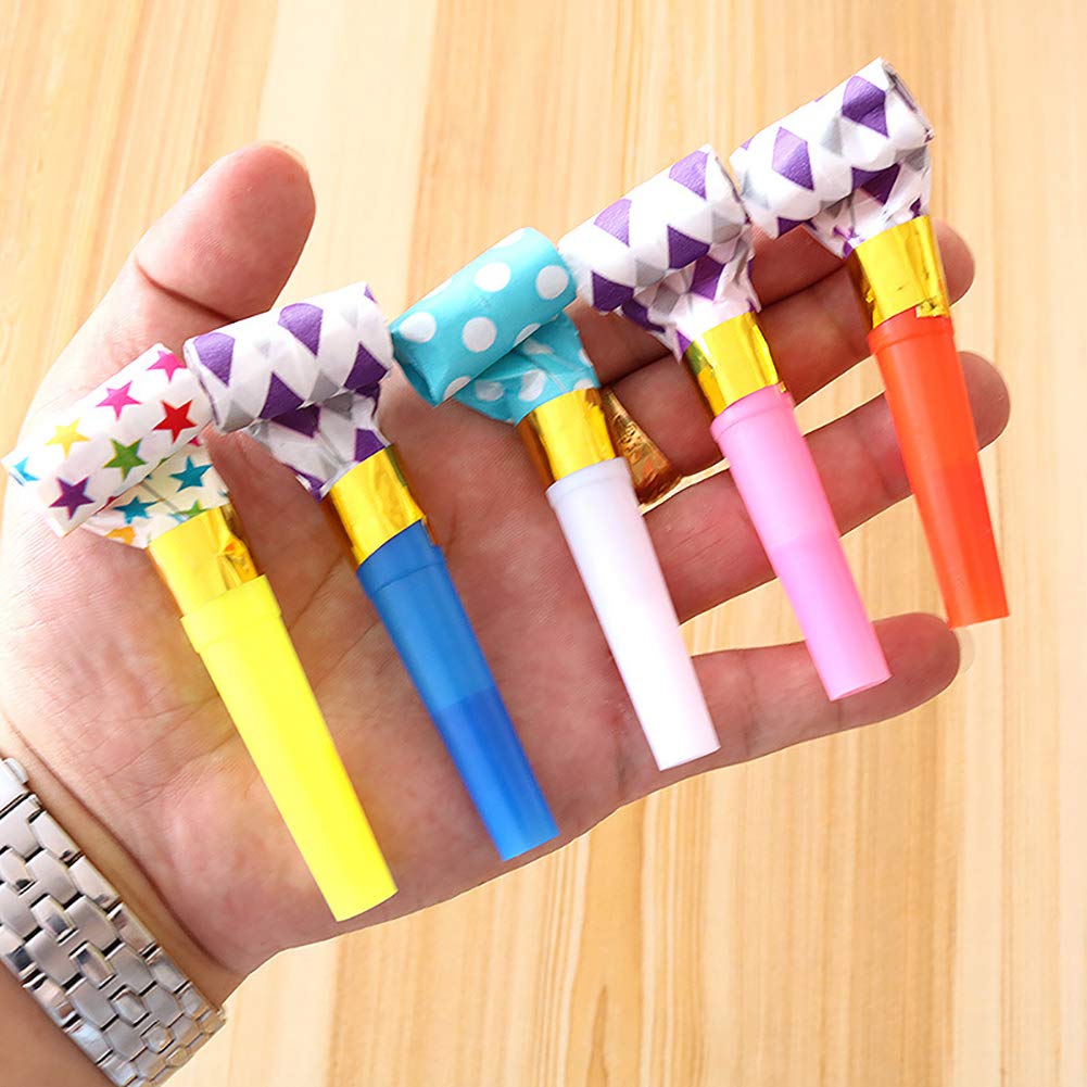ccHuDE 30 Pcs Party Blower Multicolor Musical Blowouts Whistles Funny Party Noisemakers Party Horns