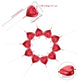 BBTO Metallic Heart Cake Candles - Red Wax Cupcake Toppers for Birthdays, Weddings, and Parties - 3.27" x 1.06" Size