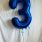 Metallic Blue Number 3 Balloon 40 Inch, 3 Balloon Number, 3Rd Birthday Decorations, Navy Blue Party Supplies For Boys Girls