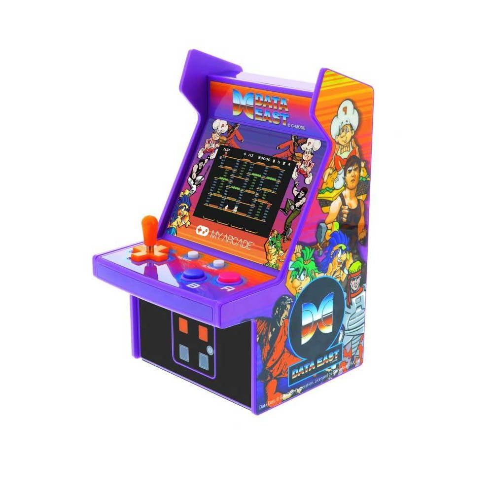 My Arcade Data East Hits Micro Player: 6.8' Fully Playable Mini Arcade Machine With 308 Games, 2.75' Display, Built-In Speakers,Purple