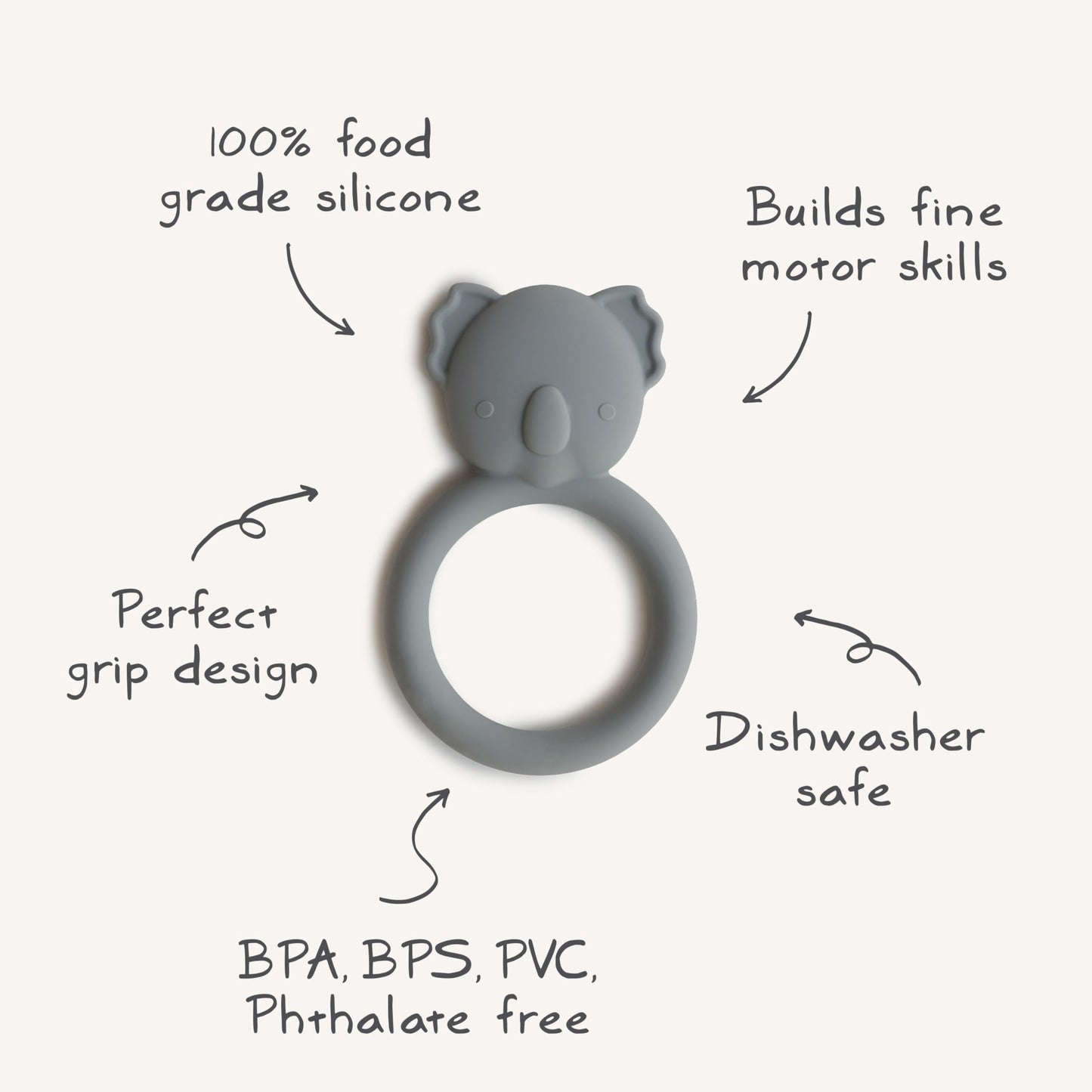 Mushie Silicone Baby Teether Toy | Koala