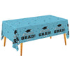 Graduation Party Decorations, Gongrats Grad Tablecover for Graduation Party Supplies, 3 pcs Sky Blue Table Cloths, 54x108