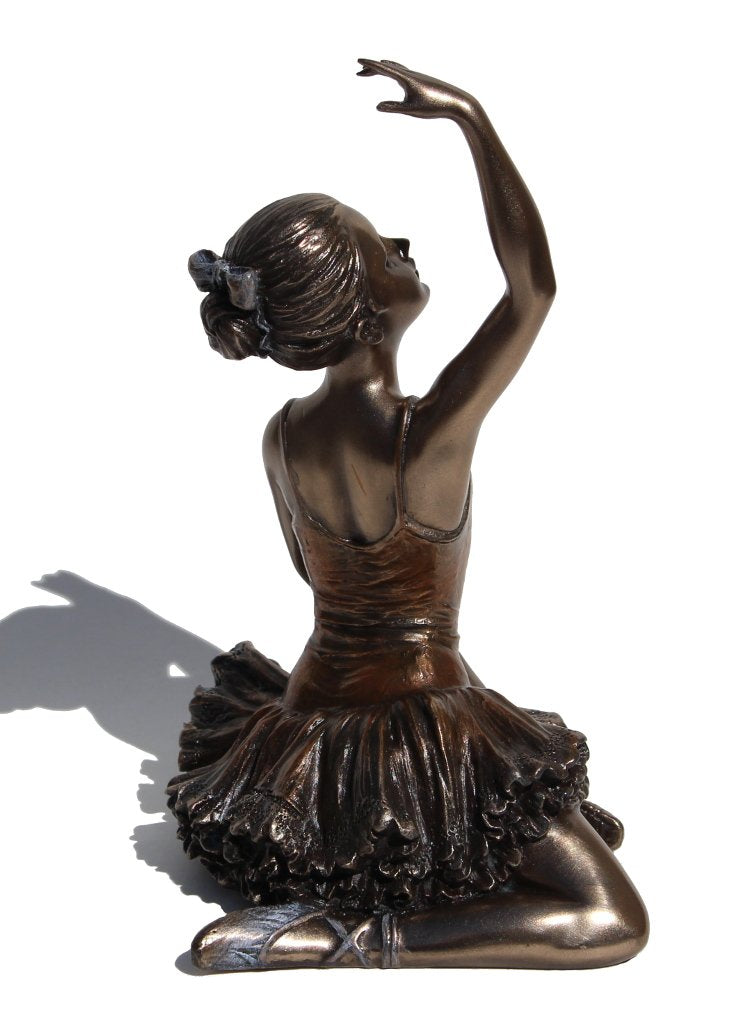 5.13 Inch Ballerina - Warming Up Cold Cast Bronzed Figurine