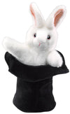 Folkmanis Rabbit In Hat Hand Puppet Black, White, Pink, 1 Ea