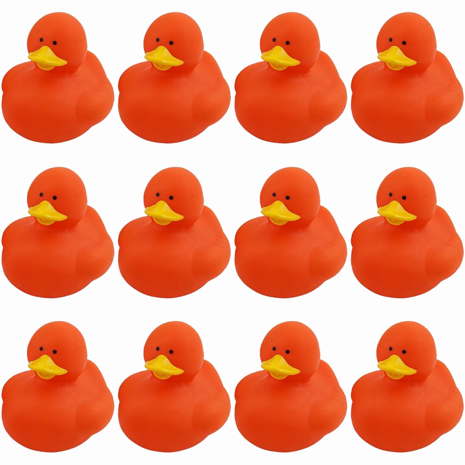 Fun Express Rubber 2 Solid Color Duckies - 12 Ducks (Orange)