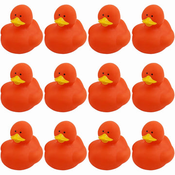 Fun Express Rubber 2 Solid Color Duckies - 12 Ducks (Orange)