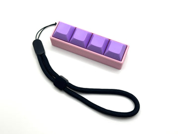 Four-Button Clicky Mechanical Switch Fidget Toy | Stim Toy, Stress Relief, Adhd (Pink Base, Lavender Keycaps)