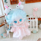 Niannyyhouse 20Cm Plush Doll Light Blue Hair Girl Humanoid Stuffed Body No Attribute 8In Normal Body Wearable Clothing Dress Up Gifts (5-Without Skeleton)