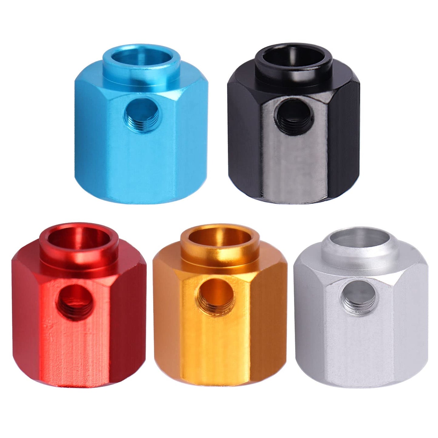 Aimrock Aluminum 12Mm Hex Extended Wheel Hubs 12Mm Offset Spacers Upgrades For 1/10 Trx4 Trx6 Rc Crawler Truck (Black, 12Mm)