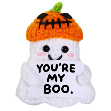 Halloween Boo Basket Stuffers for Women Him, Gifts for Boyfriend Girlfriend, Youre My Boo Handmade Crochet Ghost Gifts, Hallowe