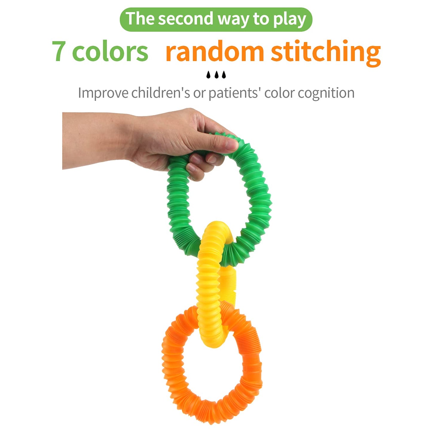 Fingooo 7 Pieces Jumbo Pop Toobs Fidget Toys,Pop Tubes Sensory Toys For Kids Adults Diy Decompression Adhd Autism