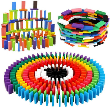 Vgrassp 12 Colour Wooden Domino Toy For Kids - Educational Blocks Activity Game For Play And Learning (1200 Piece)