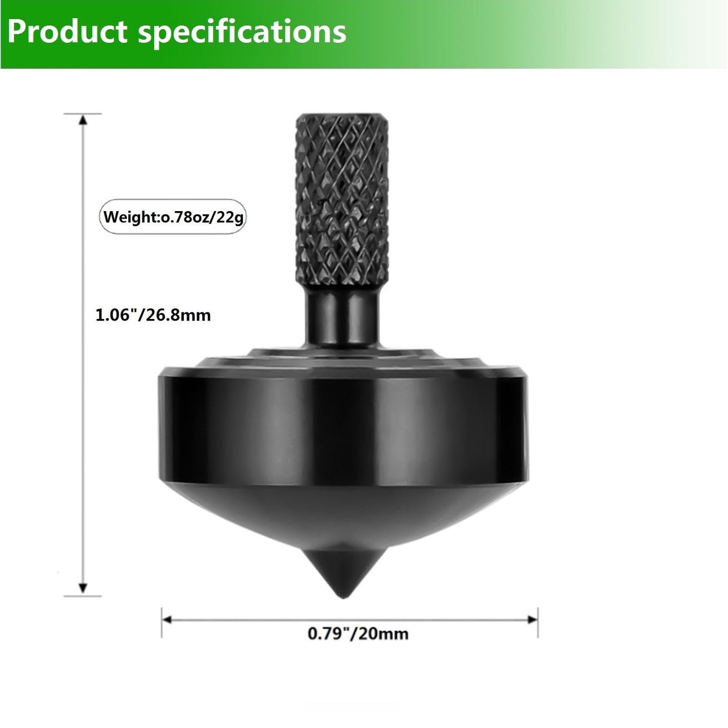 CHEETOP Stainless Steel Spinning Top  Precision Mini Desktop Gyroscope  Kill Time Reduce Stress ADHD Toys  Perfect Balance Gyro (Black Style 2)