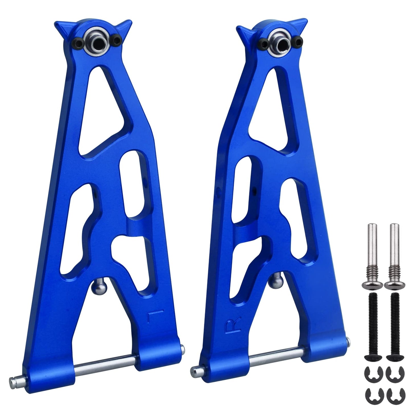 FriHobby Aluminum Front Lower Suspension Arms Set for Losi 1/10 Baja Rey Desert Truck Upgrades Parts Replace LOS234004 (Blue)