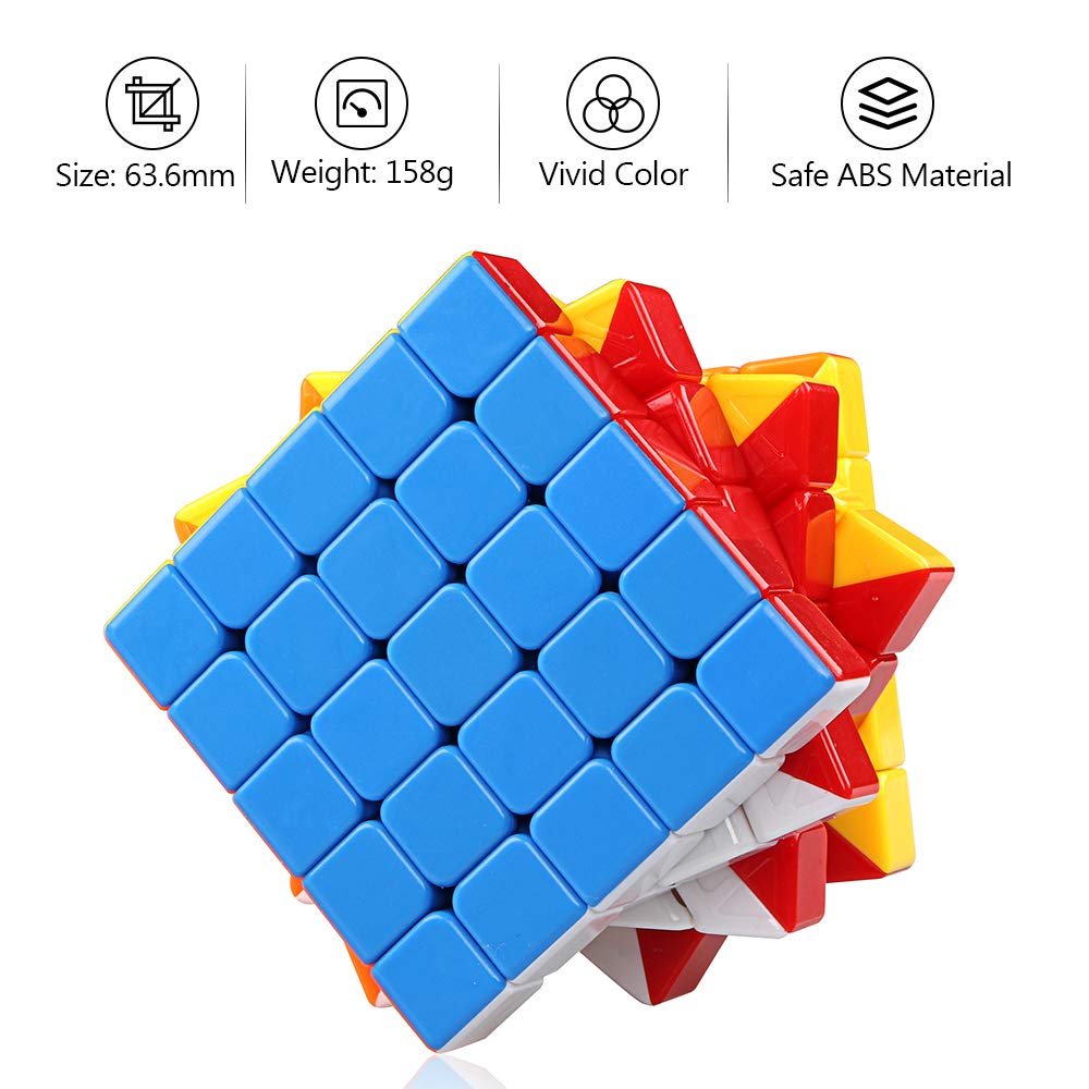 D-FantiX Cyclone Boys 5x5 Speed Cube Stickerless 5x5x5 Magic Cube 63.5mm Puzzle Toys for Kids mature-themed
