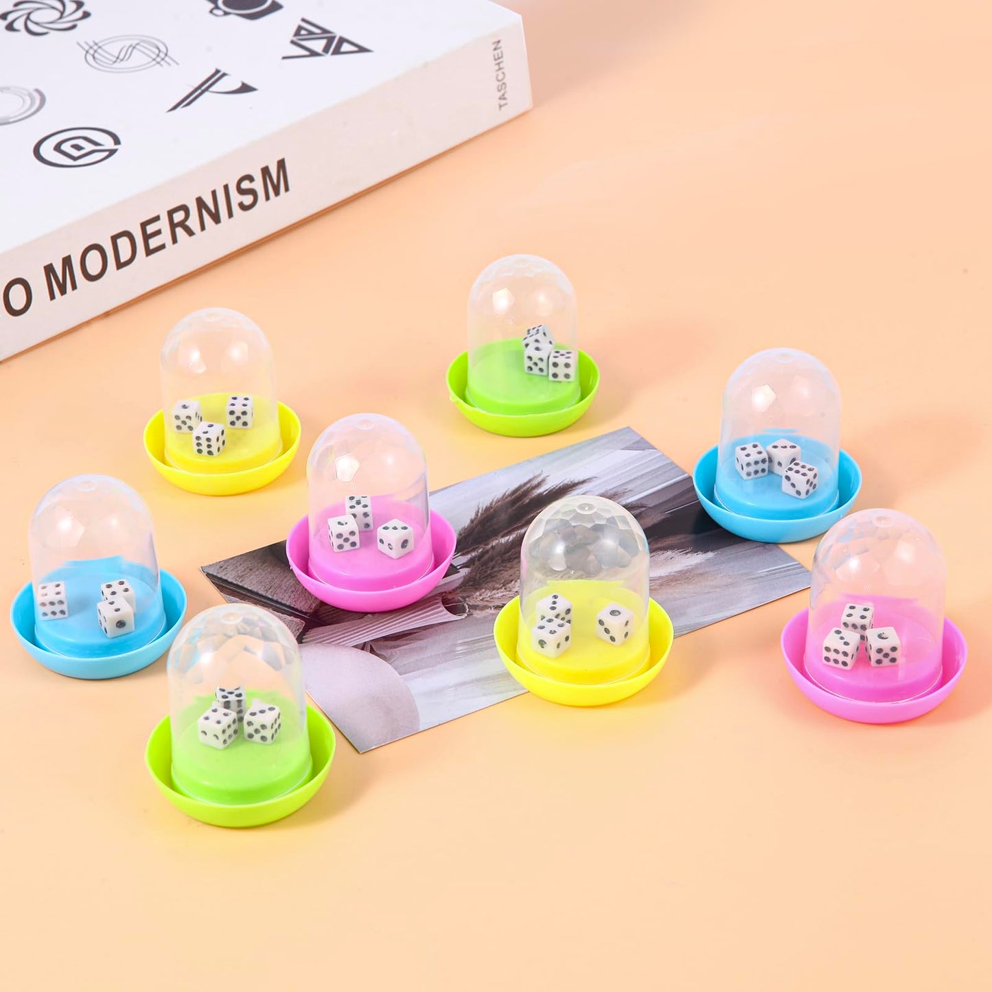 12 Pack Mini Dice Cup Set,Party Favors for Adults Kids Toddlers, Plastic Shaker Dice Game,Shaker Cup Desk Toys, Classroom Reward