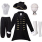 GRAJTCIN Kids Colonial Costume for Boys Historical Halloween George Washington Hamilton Costume 18th Century Outfit Black 11-12