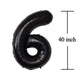 Black 16 Number Balloons Giant Jumbo Number 16 Foil Mylar Balloons For Girl Boy Men 16Th Birthday Party Supplies 16 Anniversary