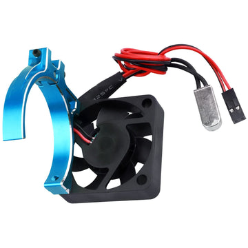 CrazyHobby RC Motor Cooling Fan with Thermal Sensor Aluminum Clamp Heatsink fit 4268 4274 Brushless Motor for 1/8 1/10 Truck Bug