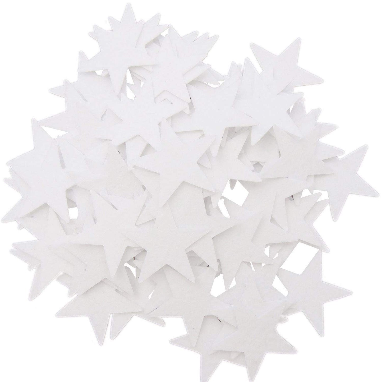 Playfully Ever After 1.5 and 3 inch Combo Size Felt Star Stickers 46pc (White)