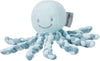 Nattou Piu Piu Octopus Plush Toy - Comforting Green & Mint for Newborns, 25cm, Polyester