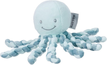 Nattou Lapidou - Piu Piu Octopus Plush Toy For Newborn Babies, Comforting, Soothes For Sleep - Green & Mint Green
