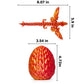 AUMEILLER 3D Printed Flying Dragon Egg,Crystal Dragon Fidget Toy in Egg,Executive Desk Toys-Laser Red
