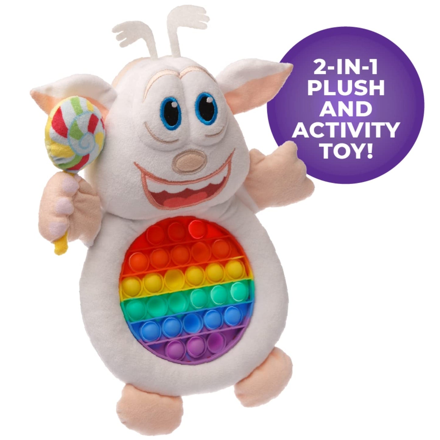 Mighty Mojo Booba Pop Sensory Plush Doll - 14 Inch Soft Fidget Toy, Officially Licensed, Cute Stuffed Plush for Kids