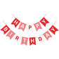 Eaezerav Happy Birthday Banner - Red Paper Bunting Sign for Kids' Parties, Tea Party, Christmas & Thanksgiving Decor