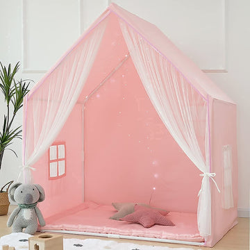 Kids Play Tent, Large Playhouse Tent For Girl, Princess Castle Play House, Play Cottage, Kids Tent Indoor Pink