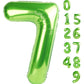 40 Inch Number 7 Balloon, Forestlight Green Jumbo Large Seven Birthday Party Supplier, Mylar Foil Big Balloon Number For 7 17 27