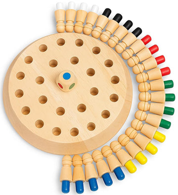 BHAVYAM Wooden Memory Match Stick Chess Games, BLOWEST Colorful Memoryy Chess, Funny Block Board Games, Early Educational Toy, B