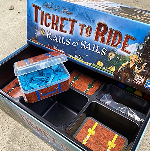 PRODUCT80 BitsBin Storage Cases for Ticket to Ride - 5 Vintage Style Suitcases, Multicolor, Compatible with Original & Europe Versions