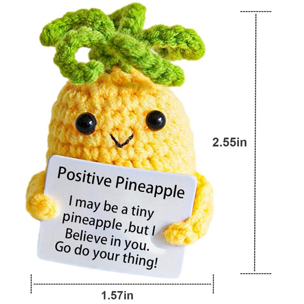 Avgiedy Funny Gifts, Emotional Support Pineapple, Handmade Crochet Pineapple Knitted Doll Gifts For Women, Boys, Girls.