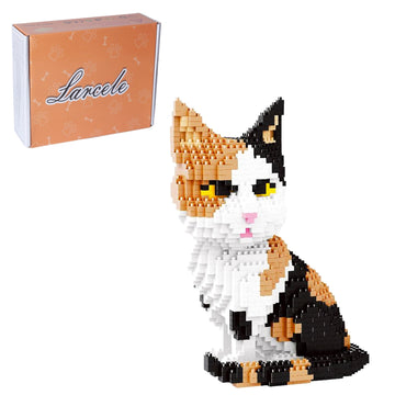 Larcele Cat Micro Building Blocks Animal Set, Diy Mini 3D Building Toy Bricks,1191Pcs Kljm-05 (Cat, Model1979)