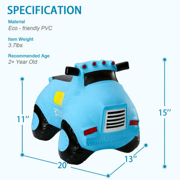 INPANY Bouncy Car Toys for 2 3 4 Year Old, Toddlers Boys Girls Gifts, Kids Ride on Trucks Toys, Outdoor Inflatable Rubber Hopper