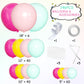 Mebay Balloons Arch Kit, 146Pcs Matte Rose Red Tender Pink Macaron Green Yellow Latex Balloon Different Sizes 18 12 10 5 Inch Fo