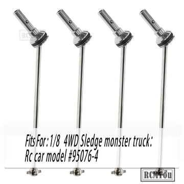RCMYou RC Drive Shaft CVD Upgrades Part for 1/8 Sledge 4WD #95076-4, 4pcs Front Rear Harden Steel #45 Hops Up for 1/8 4WD Sledge