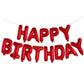 WESTGO Happy Birthday Balloons Banner - 16" Mylar Foil Letters, Red, Reusable, Ecofriendly Party Decor for Kids & Adults