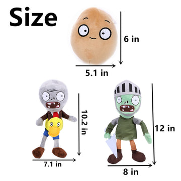 Jhesao 10 Pcs Plants And Zombies Plush Zombies Plants Sets Toy, 1 2 Stuffed Soft Doll Pvz Plush Figure Doll New