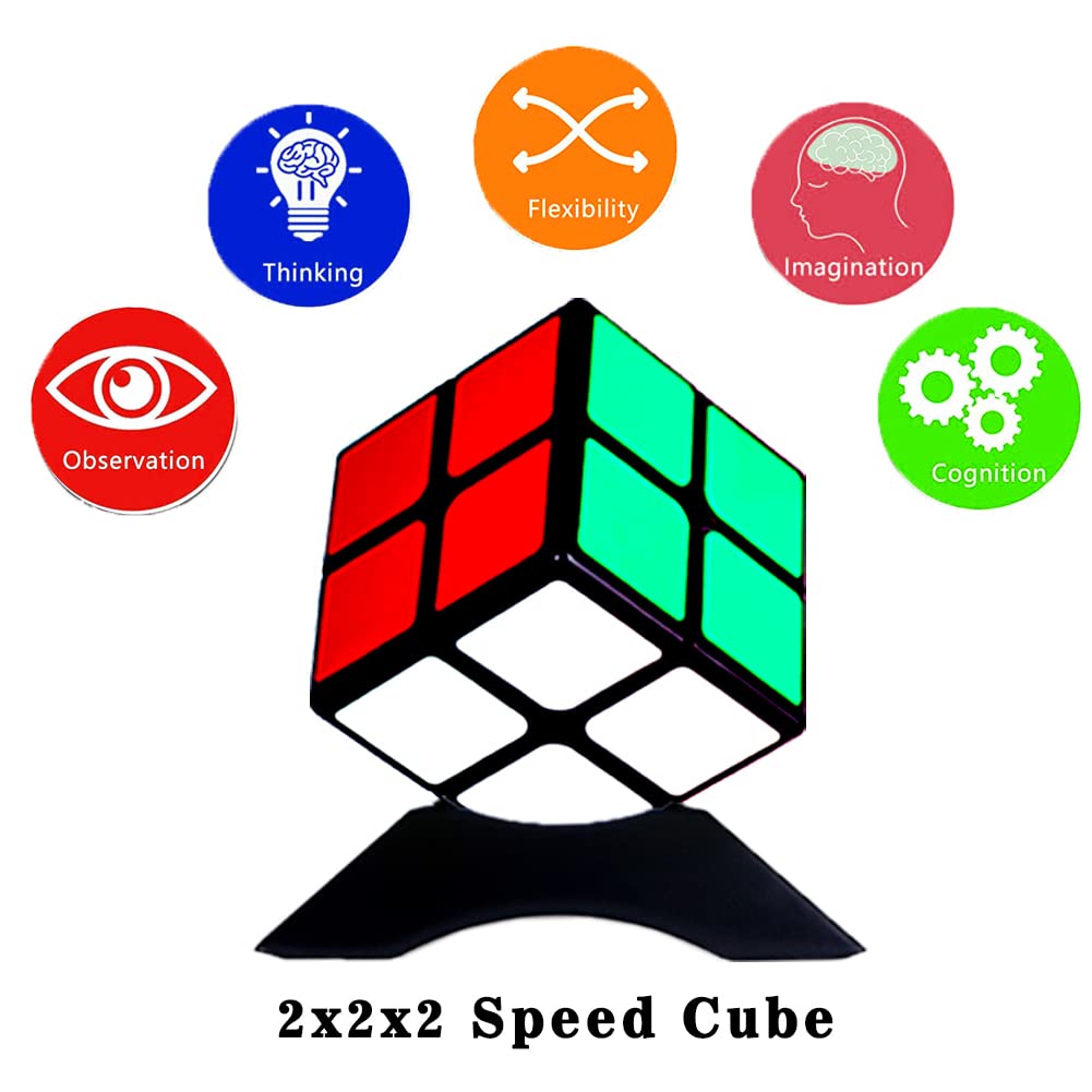2X2 Speed Cube, Classic 2X2 Cube Puzzles Toy (Black)