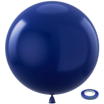 Bezente Giant Navy Blue Balloons - 36 Inch Jumbo Latex - 8 Pack for Baby Showers, Graduations, Weddings, and Parties