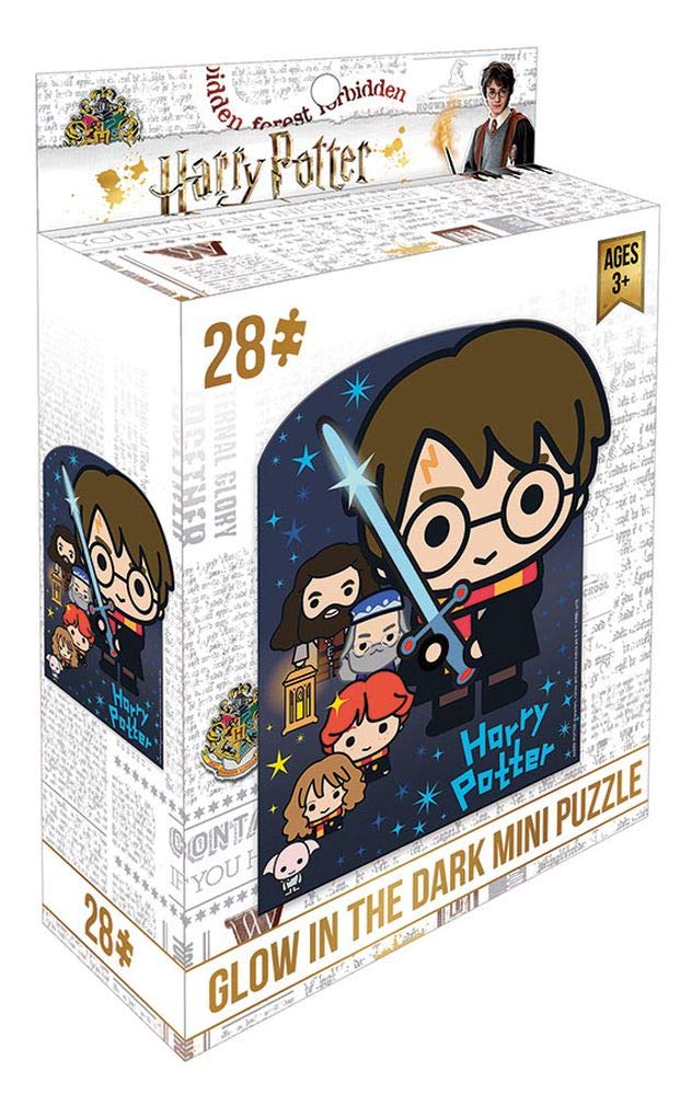 Playhouse Glow In The Dark Harry Potter Chibi 28-Piece Die-Cut Shaped Mini Puzzle For Kids